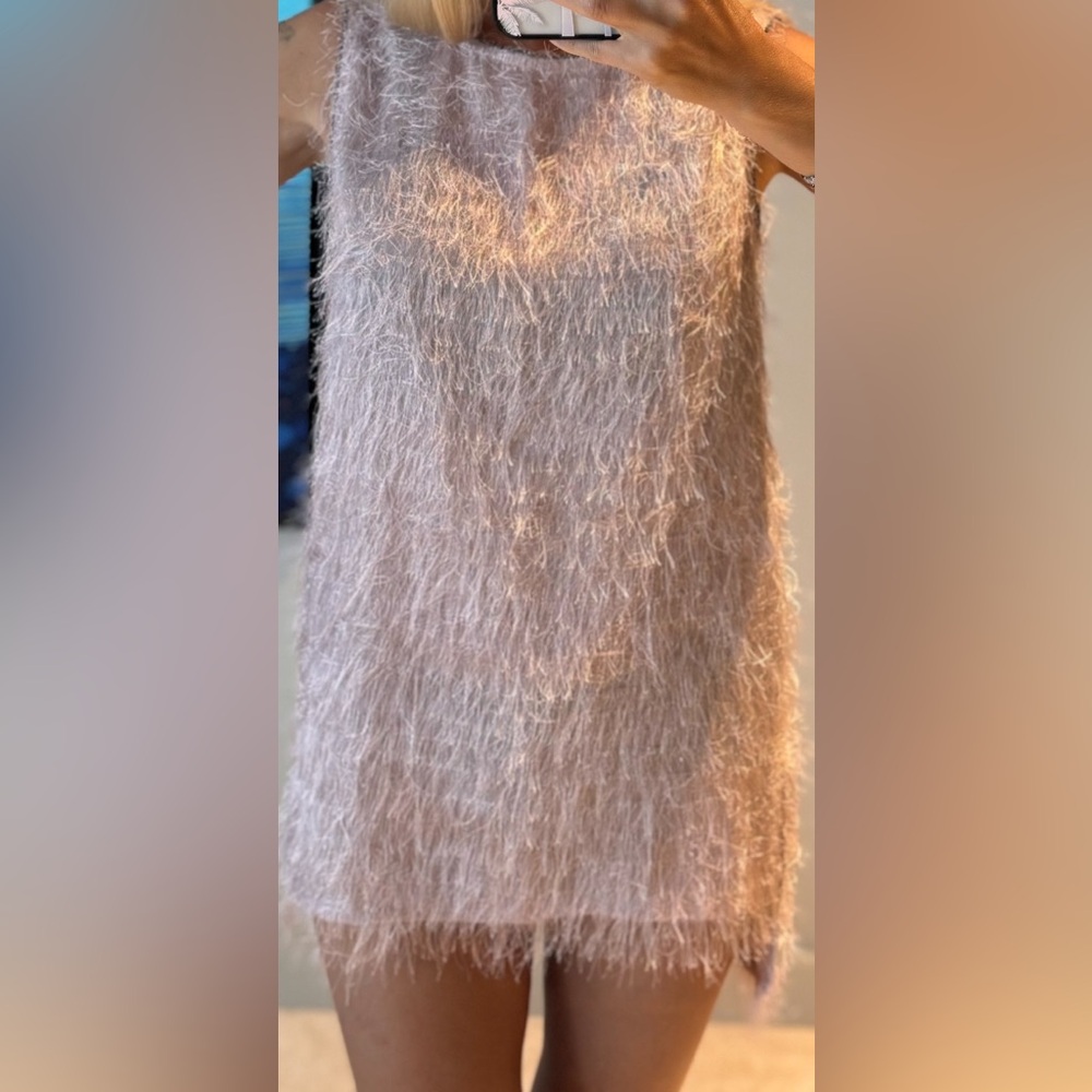 Zara Basic Collection Fuzzy Pink Top - Picture 2 of 5
